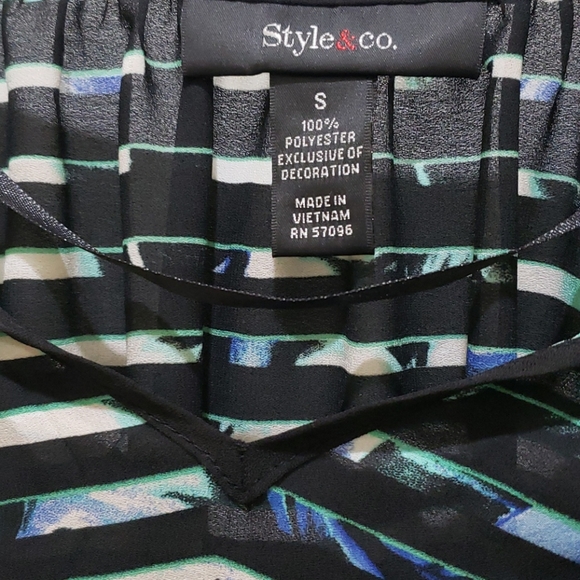 Style & Co. Women's Small Sheer Floral Print Top - Picture 2 of 5